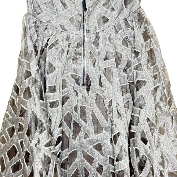 Alice + Olivia Kristin Gray Strapless Tube Mini Cocktail Dress Wool Silk Blend - Picture 7 of 11